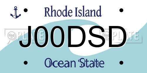 J00DSD Rhode Island License Plate