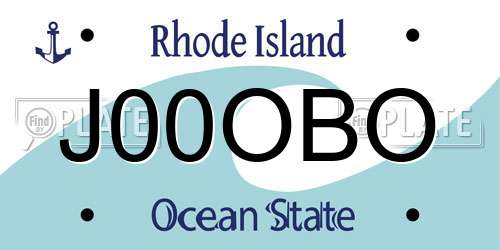 J00OBO Rhode Island License Plate