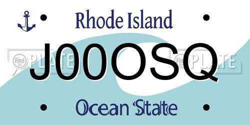 J00OSQ Rhode Island License Plate