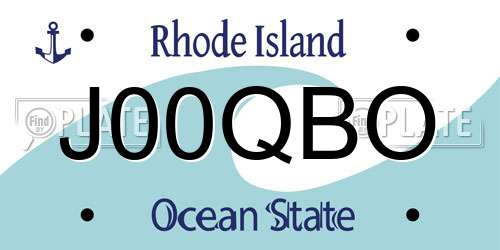J00QBO Rhode Island License Plate