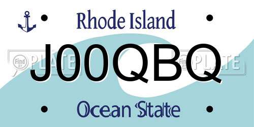 J00QBQ Rhode Island License Plate