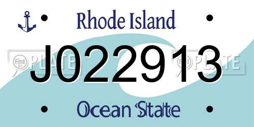 J022913 Rhode Island License Plate