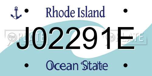 J02291E Rhode Island License Plate