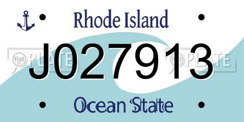 J027913 Rhode Island License Plate