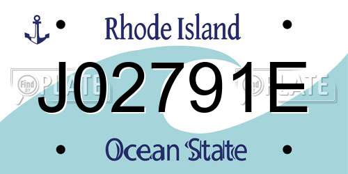 J02791E Rhode Island License Plate