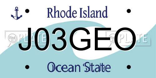 J03GEO Rhode Island License Plate