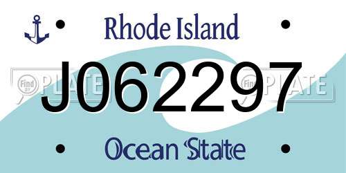 J062297 Rhode Island License Plate