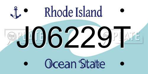 J06229T Rhode Island License Plate
