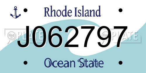 J062797 Rhode Island License Plate