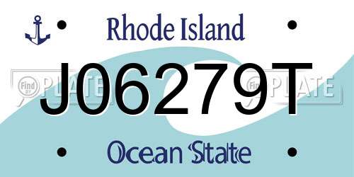 J06279T Rhode Island License Plate