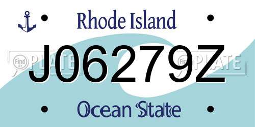 J06279Z Rhode Island License Plate