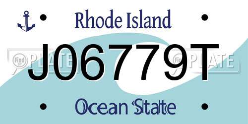 J06779T Rhode Island License Plate