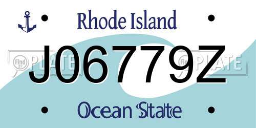 J06779Z Rhode Island License Plate