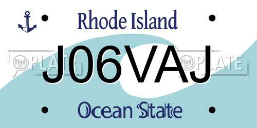 J06VAJ Rhode Island License Plate