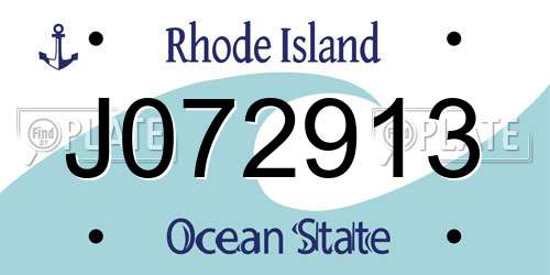 J072913 Rhode Island License Plate
