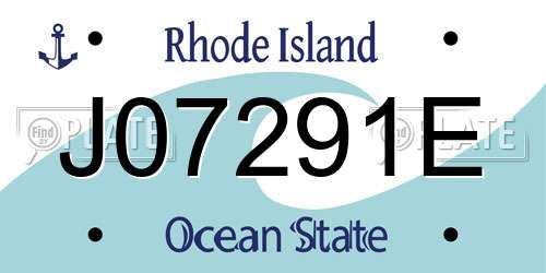 J07291E Rhode Island License Plate