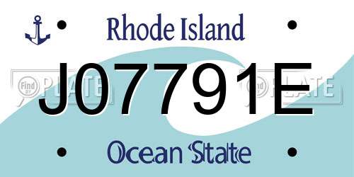 J07791E Rhode Island License Plate