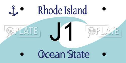 J1 Rhode Island License Plate