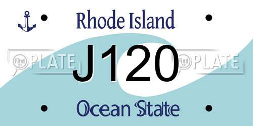 J120 Rhode Island License Plate