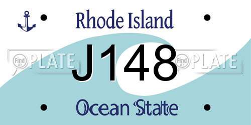J148 Rhode Island License Plate