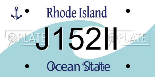 J152II Rhode Island License Plate
