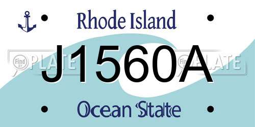 J1560A Rhode Island License Plate