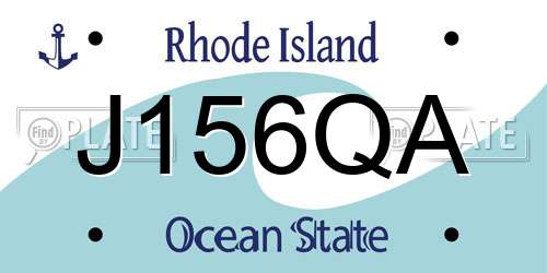 J156QA Rhode Island License Plate