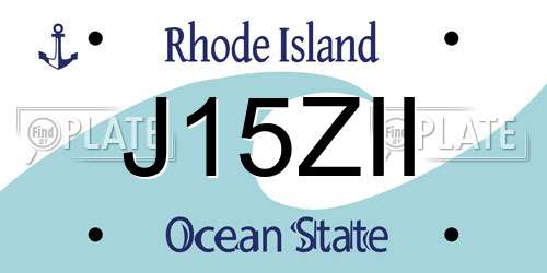 J15ZII Rhode Island License Plate