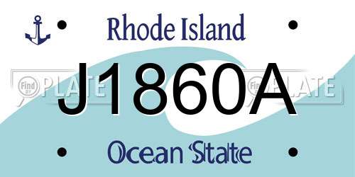 J1860A Rhode Island License Plate