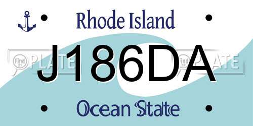 J186DA Rhode Island License Plate