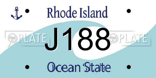 J188 Rhode Island License Plate