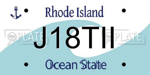 J18TII Rhode Island License Plate