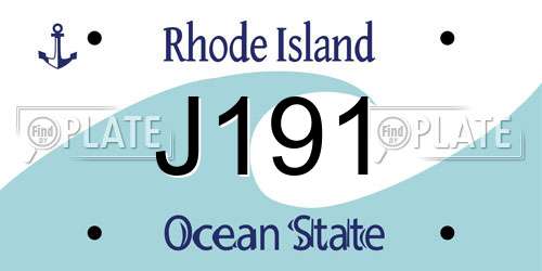 J191 Rhode Island License Plate