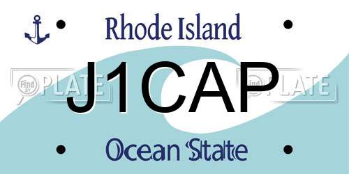 J1CAP Rhode Island License Plate