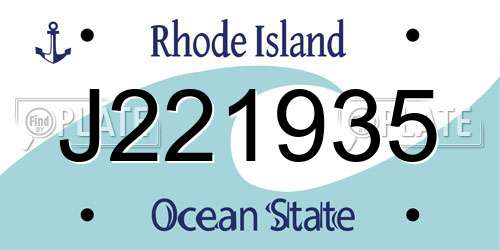 J221935 Rhode Island License Plate