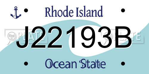 J22193B Rhode Island License Plate