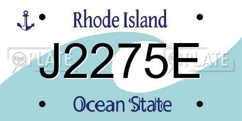 J2275E Rhode Island License Plate