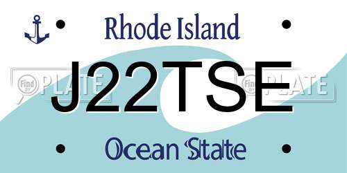 J22TSE Rhode Island License Plate