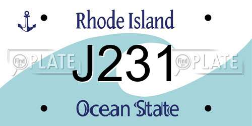 J231 Rhode Island License Plate