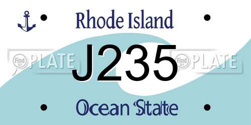 J235 Rhode Island License Plate