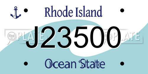 J23500 Rhode Island License Plate