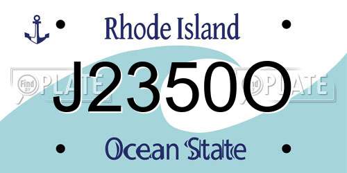 J2350O Rhode Island License Plate