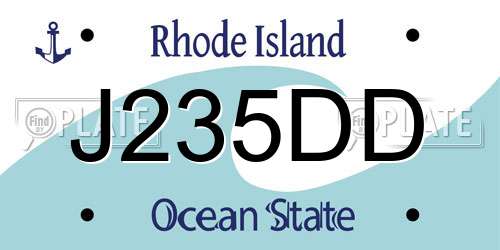 J235DD Rhode Island License Plate