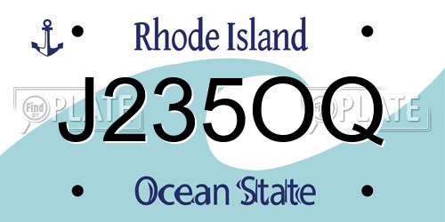 J235OQ Rhode Island License Plate