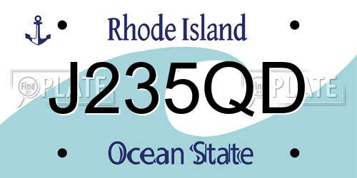 J235QD Rhode Island License Plate