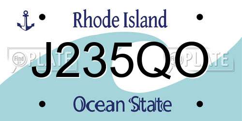 J235QO Rhode Island License Plate
