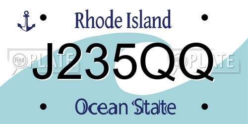 J235QQ Rhode Island License Plate