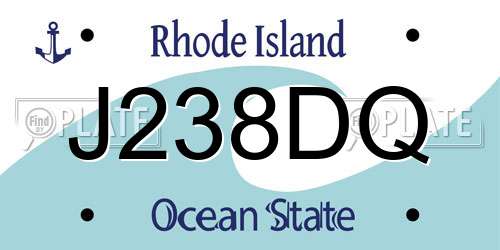 J238DQ Rhode Island License Plate