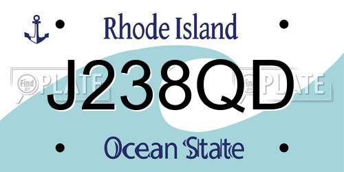 J238QD Rhode Island License Plate