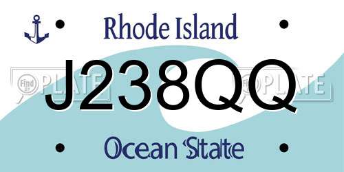J238QQ Rhode Island License Plate